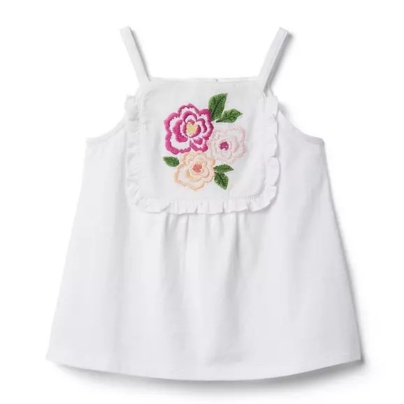 Janie and Jack Other - Janie and Jack White Floral Embroidered Tank Top size 10